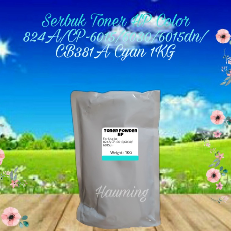 Serbuk Toner Color HP 824A CP6015 CP6030 CP6040 CP6015N CP-6015 6030 6040 CB381A Cyan 1kg