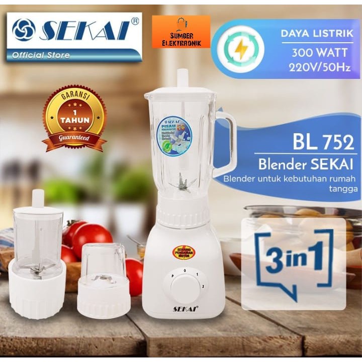 Sekai BL-752GL Blender - Hijau/putih