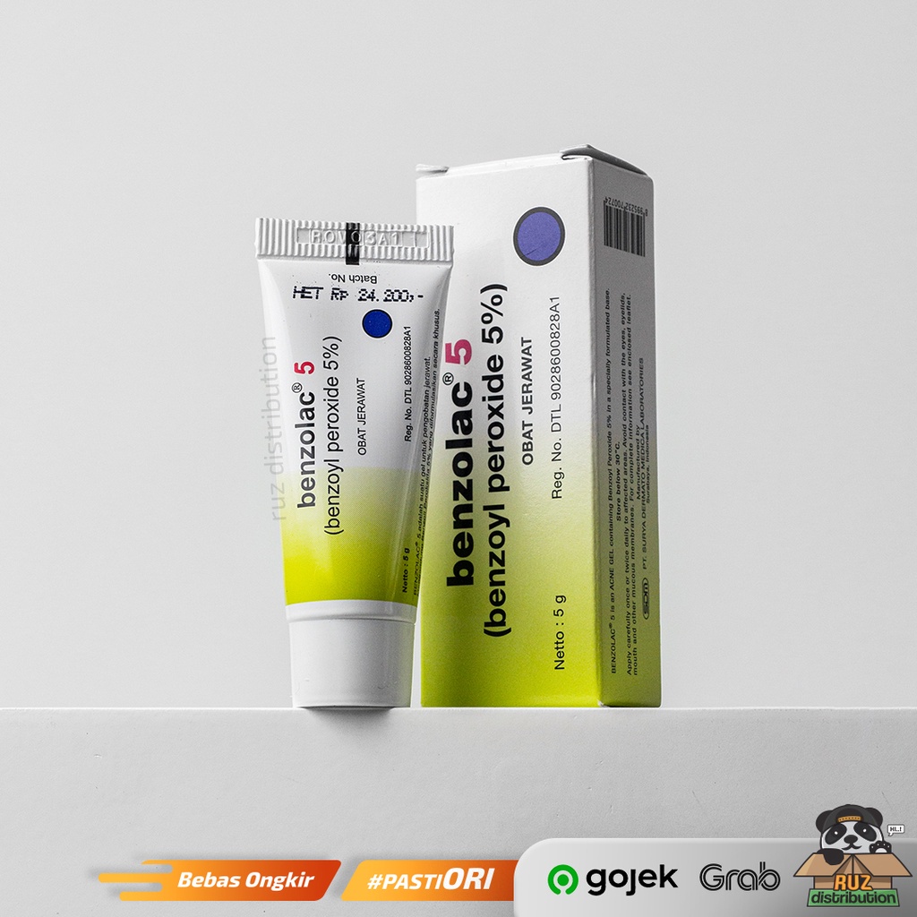 Benzolac 5% - Gel Jerawat - Obat Jerawat 5gr