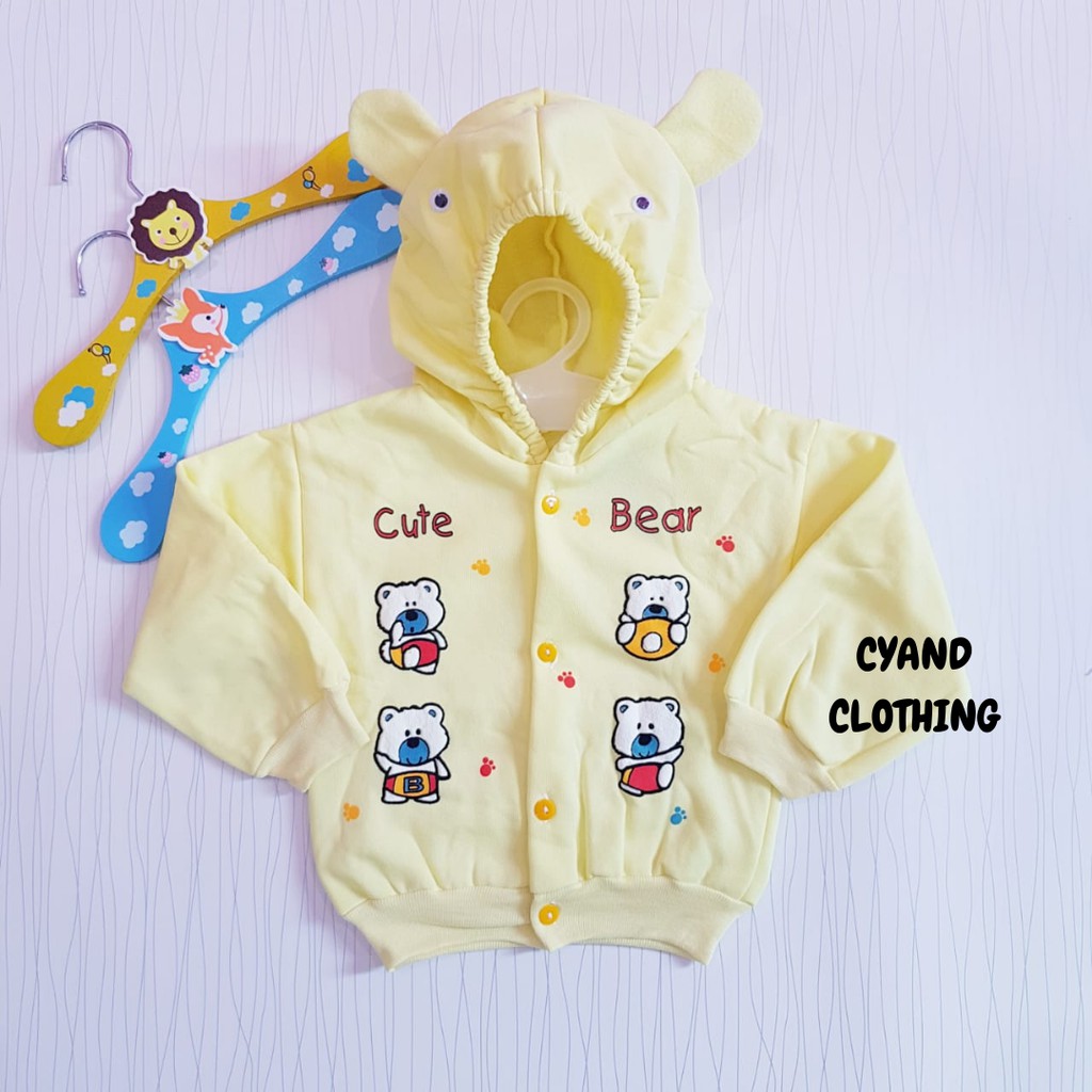 Jaket bayi unisex cewe cowo motif bear jaket anak murah