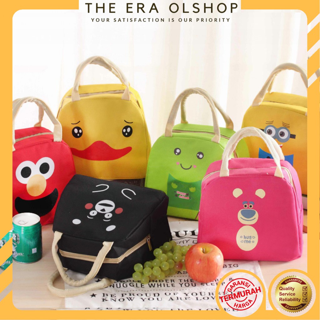 Era-store | Tas Bekal Lunch Cooler Bag Box Salur Makanan Aluminium Kotak Makan Ransel Anak