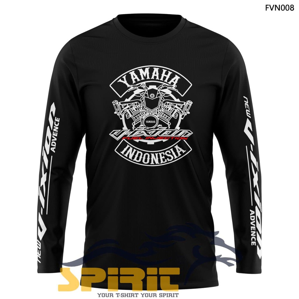 kaos motor yamaha v-ixion cotton combet 24s sablon dtf keren lengan panjang