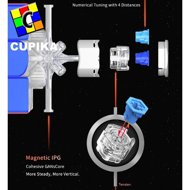 Rubik 3x3 Gan 11 M Pro Magnetic Primary Frosted Stickerless 3x3x3