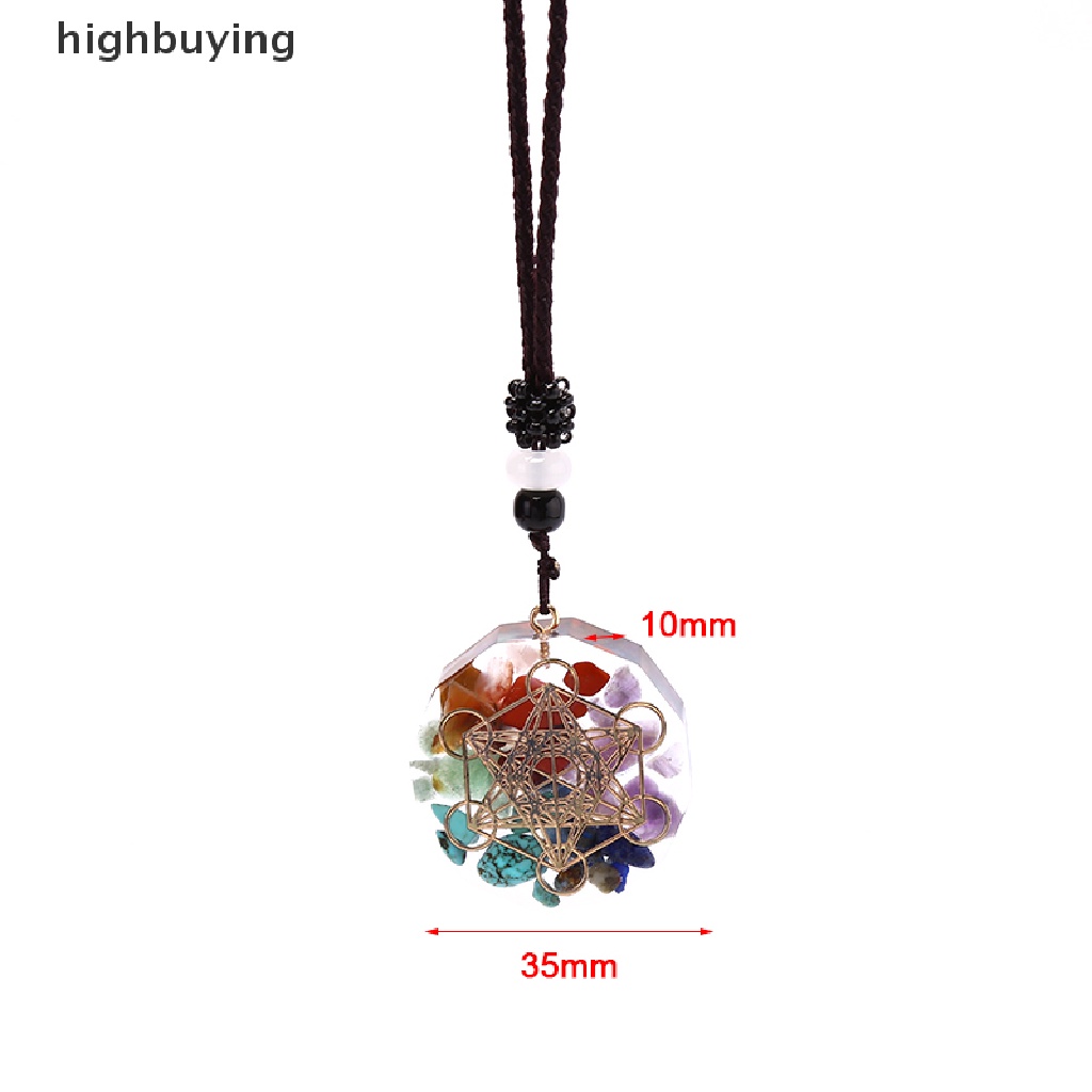 Hbid Kalung Liontin Batu Chakra Om Orgonit Untuk Meditasi Energi Penyembuhan Handmade