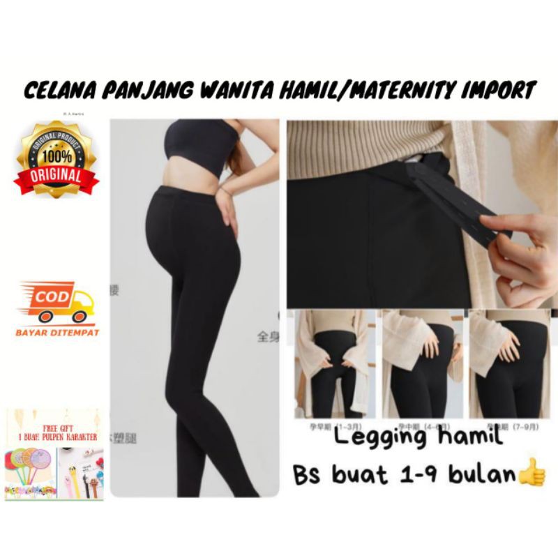 Celana Leging Hamil  Lejing Wanita Hamil Bahan Lycra Premium Korea