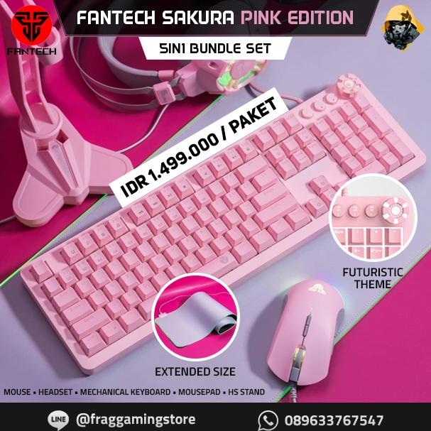Fantech SAKURA EDITION Fullset Gaming Keyboard Mouse Headset Mousepad