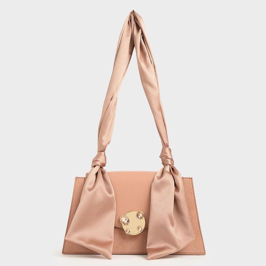 CK CnK Trigona Ribbon Original Shoulder Tote Bag Pink