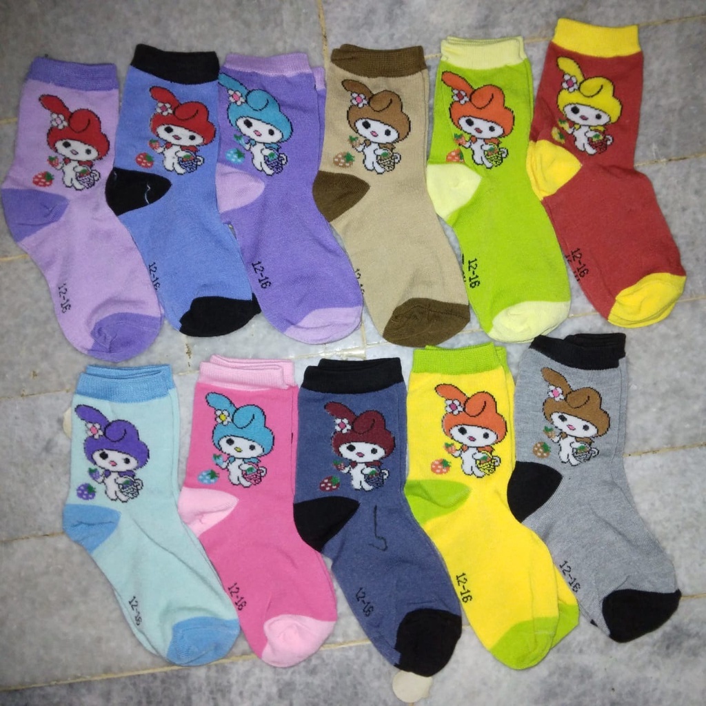 Kaos Kaki Anak TK 4 5 6 tahun Motif Warna Karakter