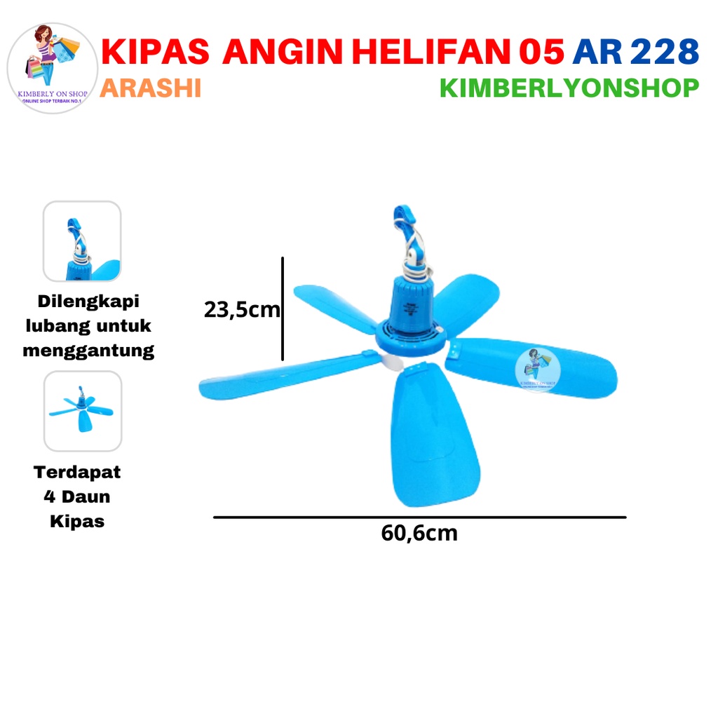 Kipas Angin Gantung Helifan 05 40 Watt AR 228 Arashi