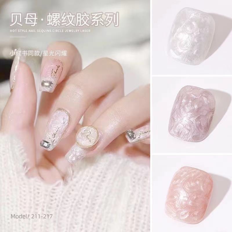 PEARL SILVER STONE MARBLE GEL POLISH KUTEK PEARL BROKEN WHITE KUTEK GEL PEARL