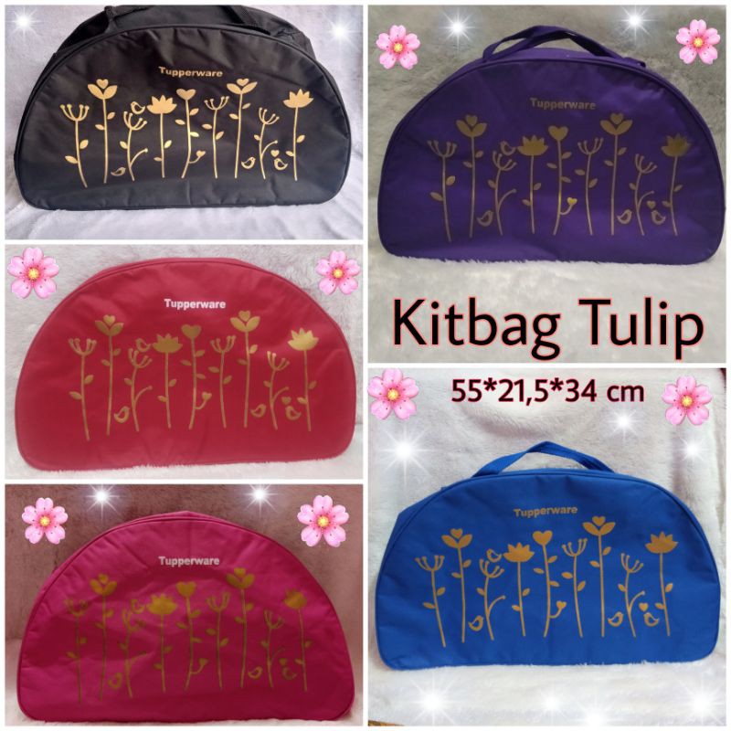 Tas KITBAG TULIP GOLD ( Zipper bunga Es ) / tas travel tulip