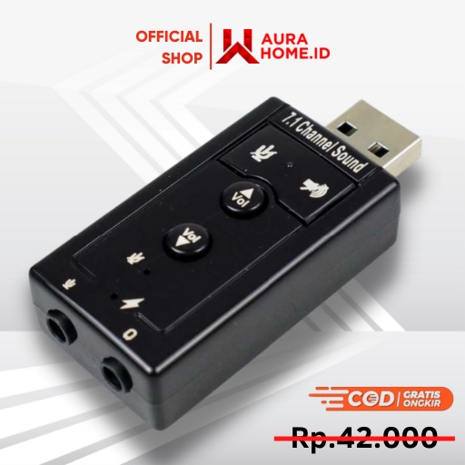 USB 7.1 Channel Sound Card Adapter / USB Soundcard External Speaker Input Stereo Audio Chanel Jack A