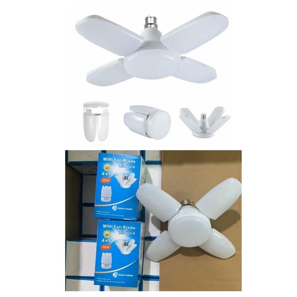 Lampu 4+1 Baling Mini Fan Blade 28watt 6500k Led Light Bulb Lampu Bohlam / lampu 4 baling