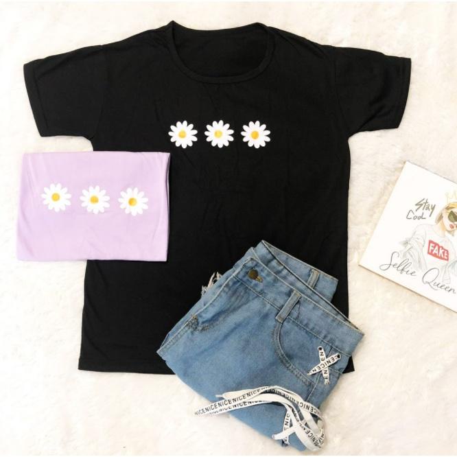 KAOS OVERSIZE WANITA | KAOS OVERSIZE KOREA MINI DAISY FIT XL