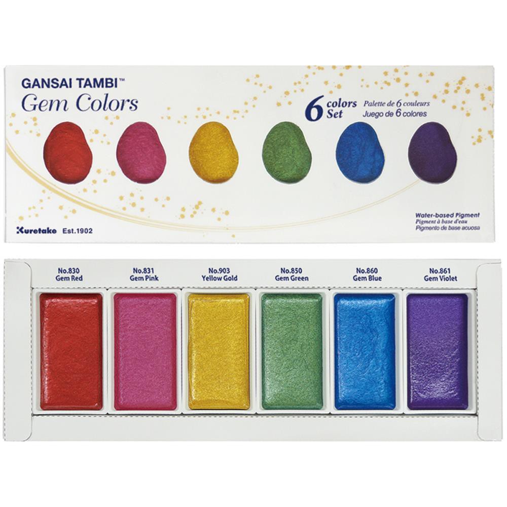 

ZIG KURETAKE WATER COLOUR GANSAI TAMBI GEM SET 6 COLOUR