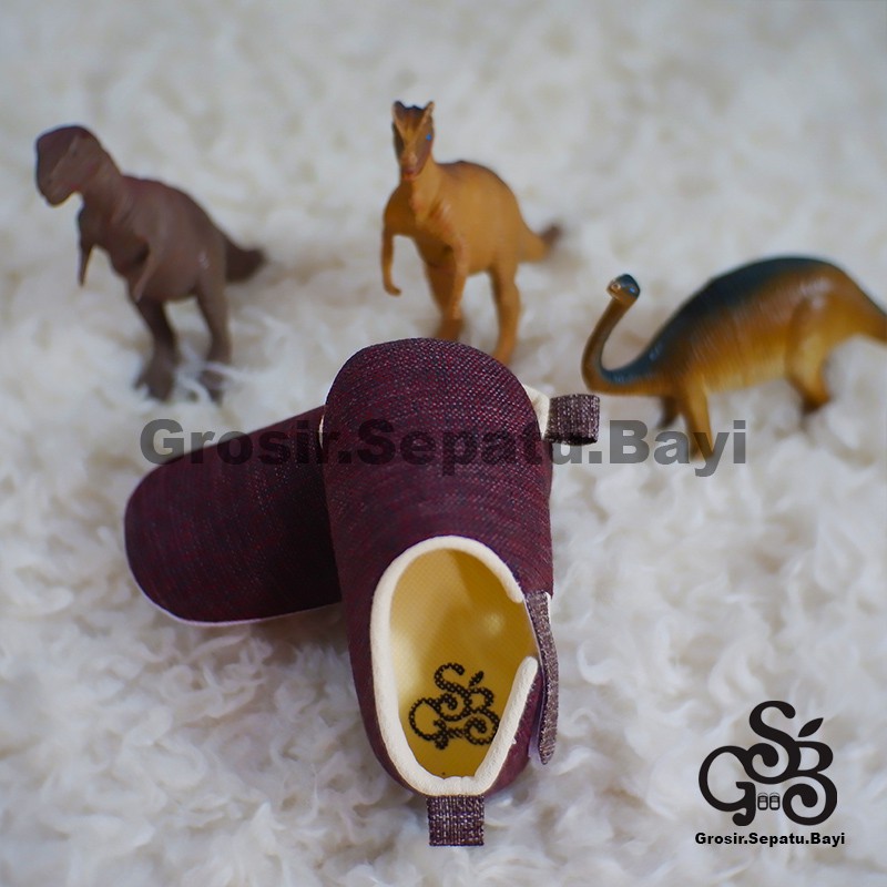 sepatu bayi baby shoes prewalker laki laki umur 2 sampai 14 bulan model velcro PREMIUM warna maroon