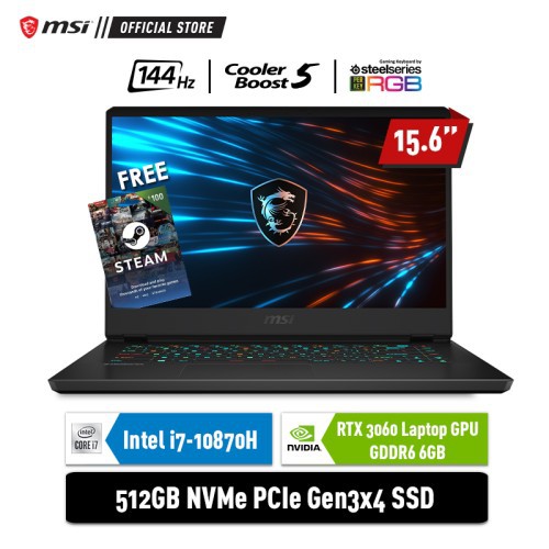 MSI GP66 10UE - 9S7-154222-278 - i7-10870H/ 16GB/ 512SSD/ RTX3060 6GB/ WIN10