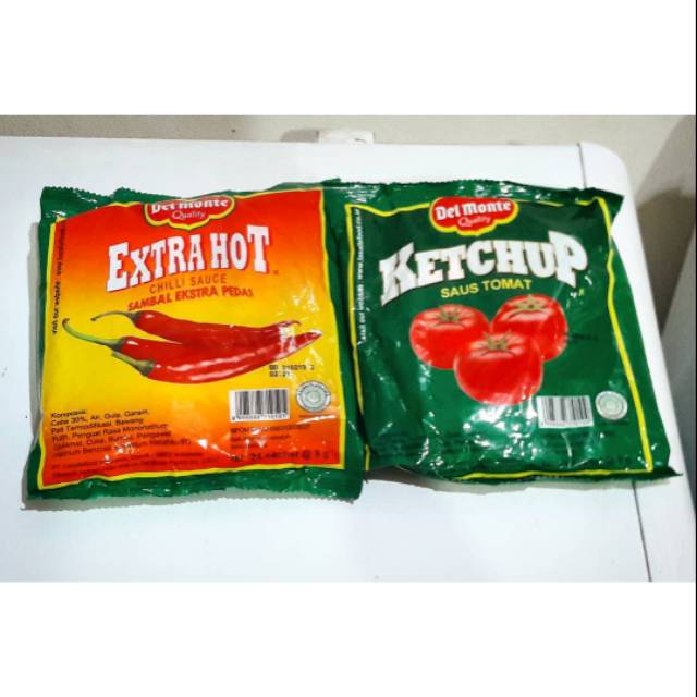 

Delmonta Sachet Stick 24×9gram/Sachet Saus Tomat dan Saus Cabe Delmonte