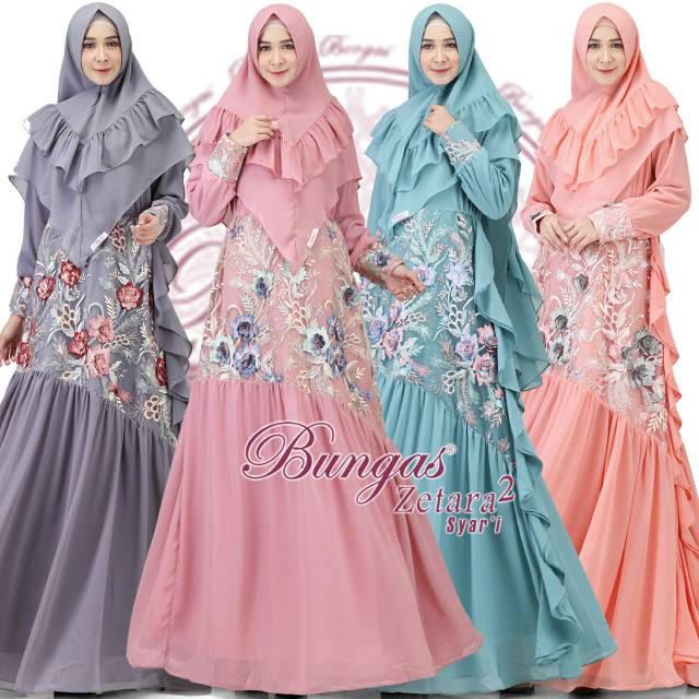 Ori💗💗💗 ZETARA 2 dan 3 syari 
by BUNGAS Fashion gamis pesta