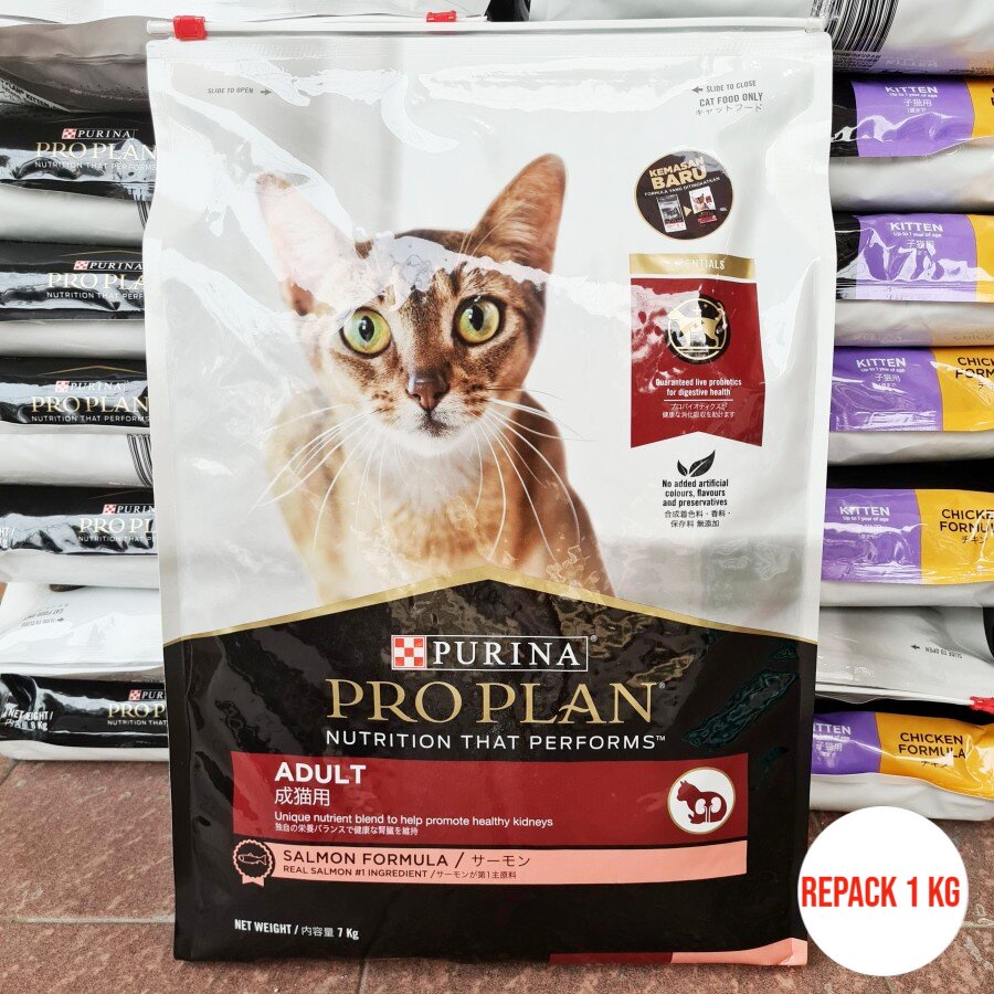 Makanan Kucing PROPLAN SALMON Pro Plan Adult Optirenal Repack 1kg 1 Kg