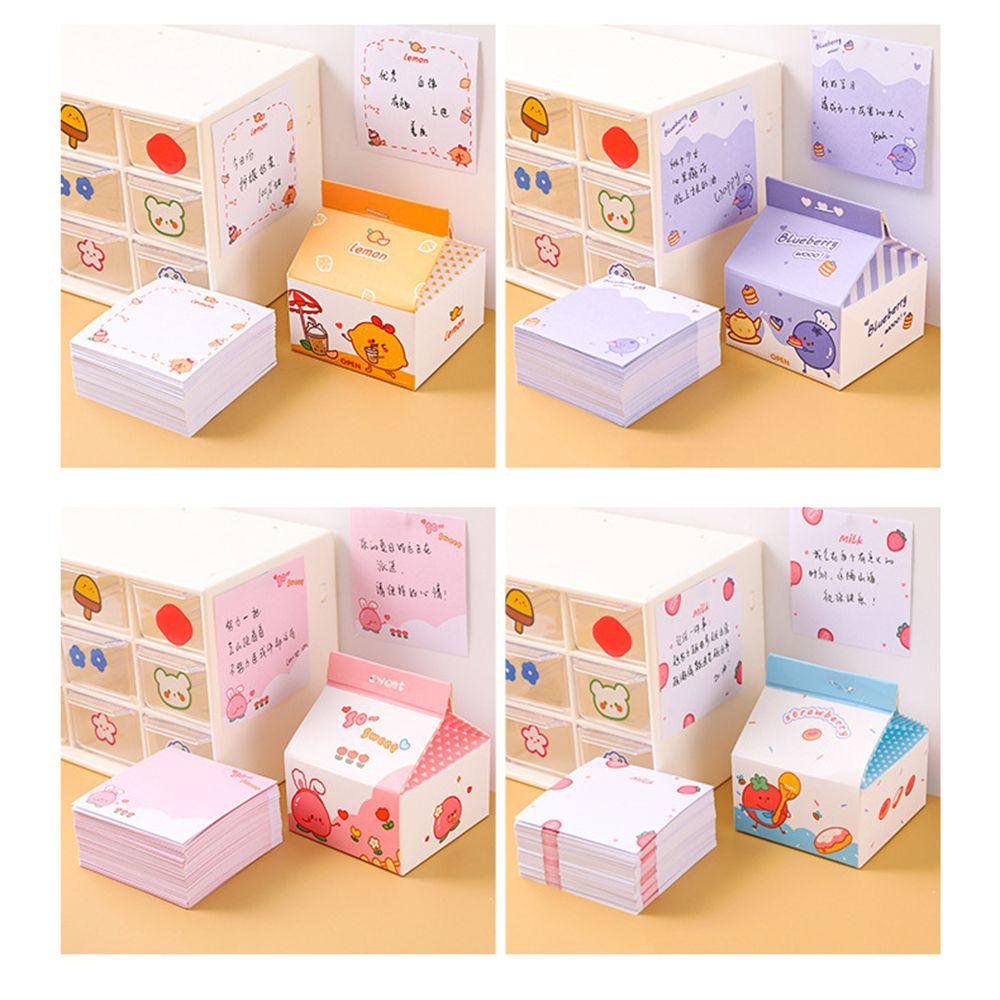 Lanfy Milk Carton Memo Pad Lucu 200lembar Scrapbooking DIY Notepad Alat Tulis Siswa To Do List Pesan Notes