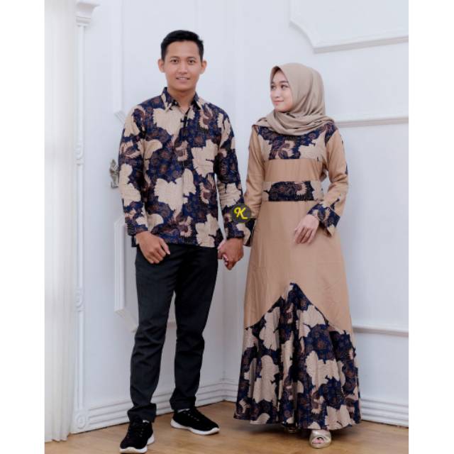 Couple Gamis Batik Silvana || Gamis Lebaran || Couple Lebaran
