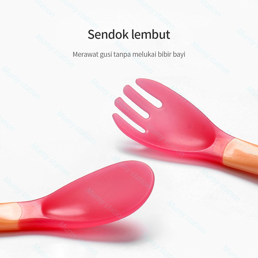 Mumystation 1PCS Sendok Makan Bayi Sensor Panas / Garpu Sendok Bayi