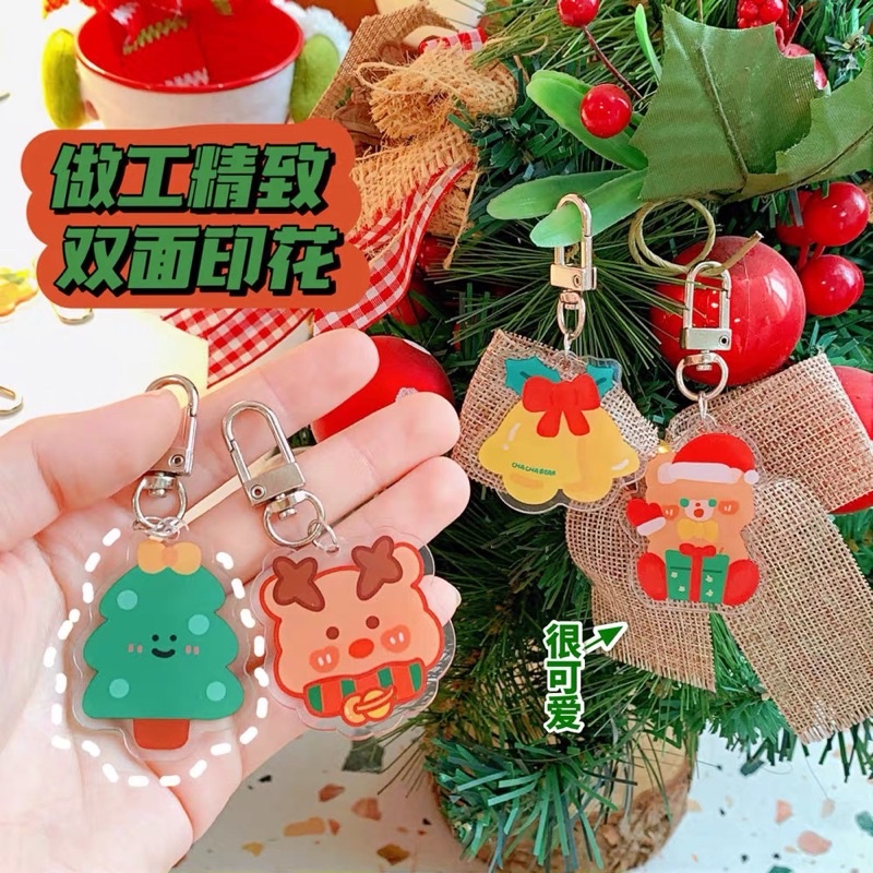 GANTUNGAN KUNCI PREMIUM BENTUK KARTUN BERUANG KELINCI / KEY CHAIN ACYRLIC CHRISTMAS EDITION / GANTUNGAN KEY CHAIN MURAH LUCU / SURPRICE GANTUNGAN KUNCI KARAKTER HEWAN LUCU / RABBIT BEAR CAT CUTE KEYCHAIN / AKSESORIS WANITA PELAJAR / LIONTIN / NATAL