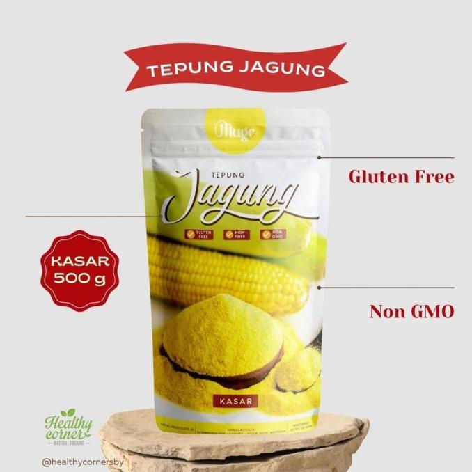 

[[COD]] Mugo - Tepung Jagung Polenta Corn Meal Kasar Gluten Free Non GMO 500 g BERKUALITAS Kode 503