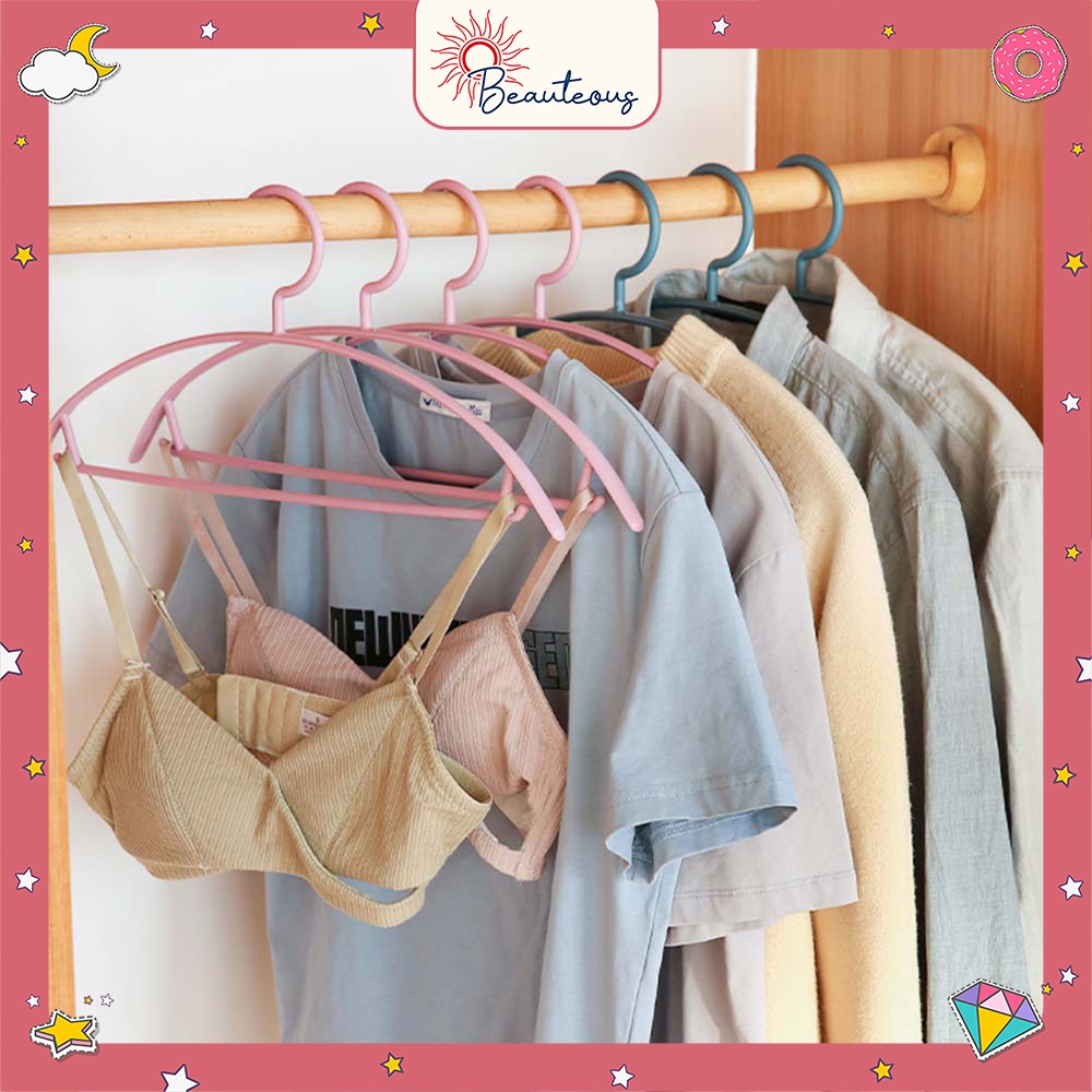 Hanger Baju Gantungan Pakaian Kapstok Plastik Laundry Warna Warni Anti Slip