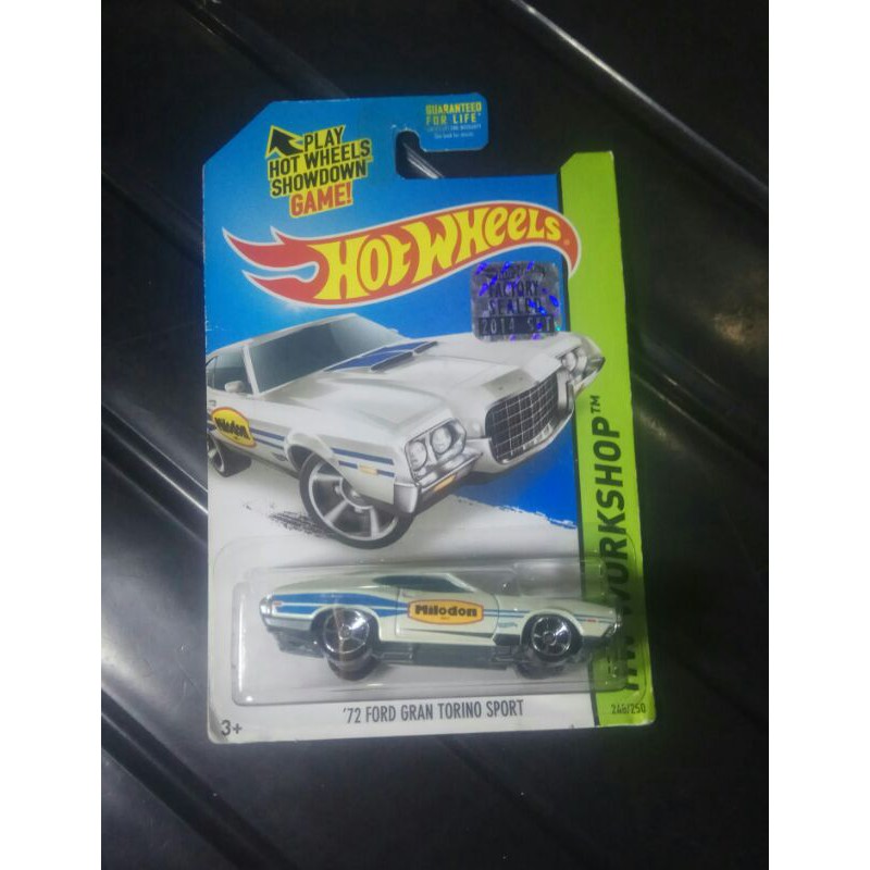 hotwheels 72 FORD GRAN TORINO SPORT putih HW WORKSHOP FACTORY SEALED 2014 rare variant