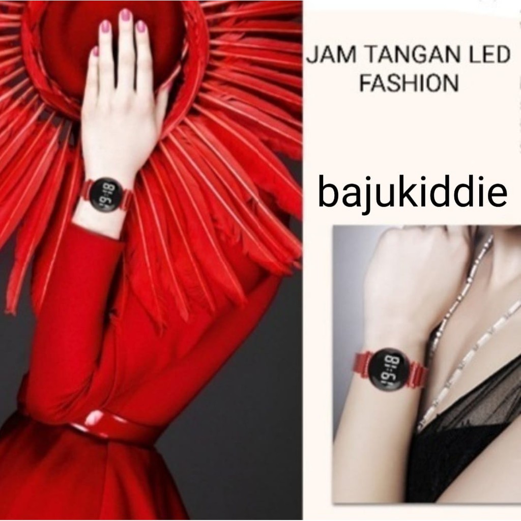 JAM TANGAN LED FASHION WANITA KOREA  / JAM DIGITAL WANITA MAGNET