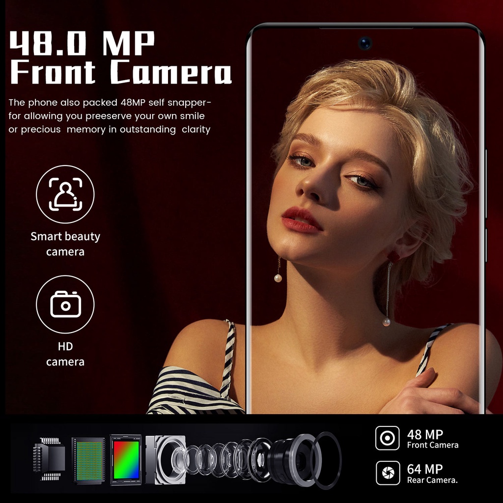 HP Murah Handphone P50 Pro Smartphone 8GB + 256GB Global Versi 7.6 inch Cellphone Bluetooth Dual Card SIM MobilePhone Android Smartphone HD Camera