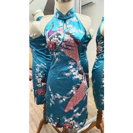 [GRATIS ONGKIR] Gaun pesta  cheongsam biru 01/ gaun pesta second murah /gaun pesta preloved bagus