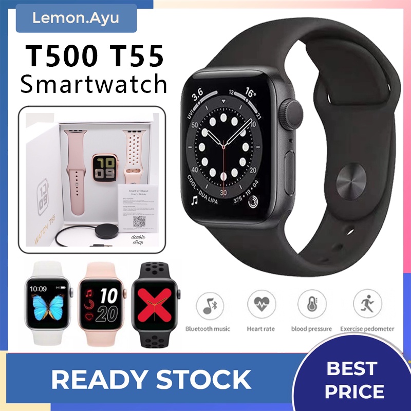 T500 T55 Smartwatch Sports Waterproof Fitness Tracker Heart Monitor Bluetooth Jam Tangan Pintar