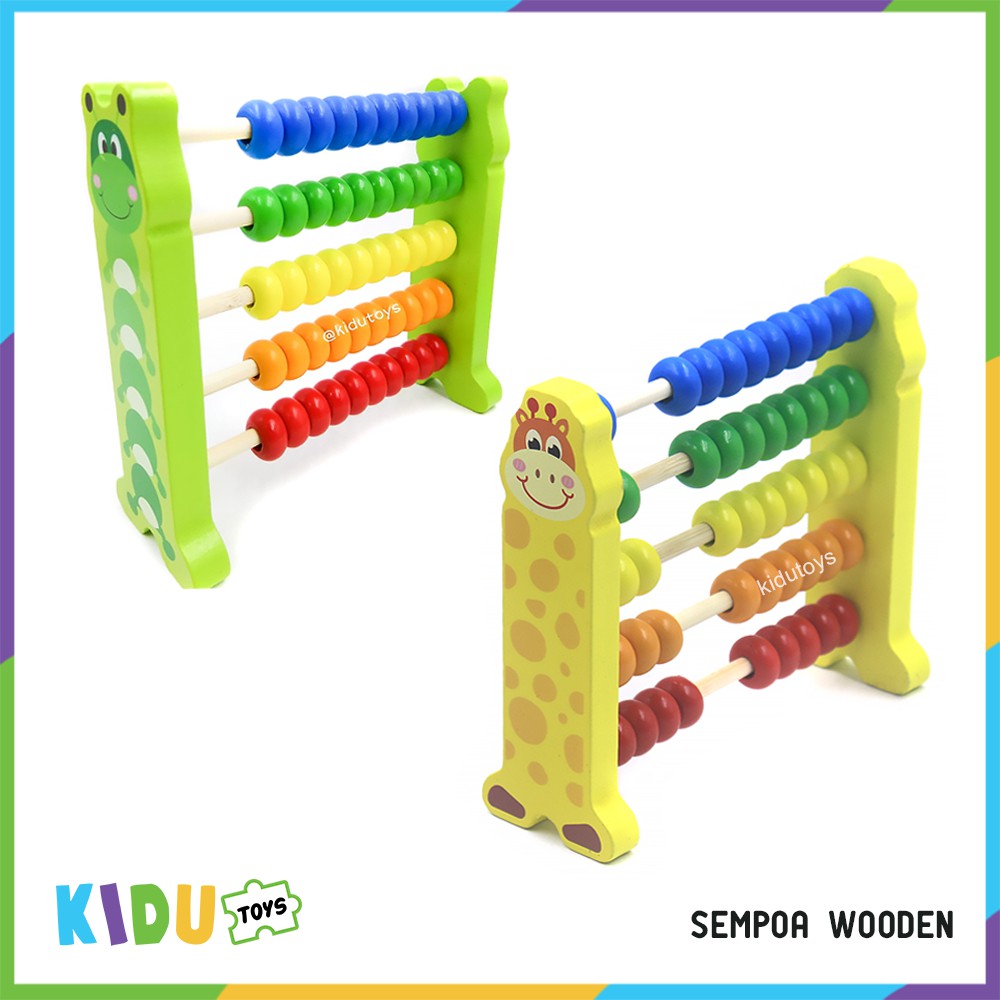 Mainan Montessori Sempoa Anak Educational Toys Wooden Toys Belajar Berhitung Kidu Toys