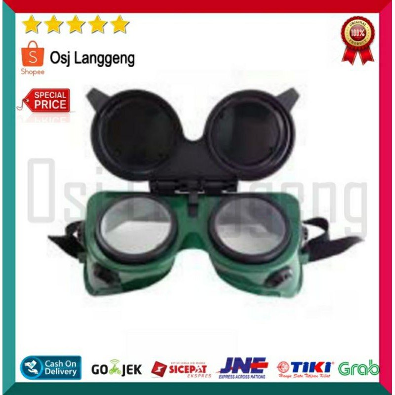 BISA COD |  Kacamata Safety Glaess Welding Goggle Blue Eagle GW250 (KACAMATA LAS)