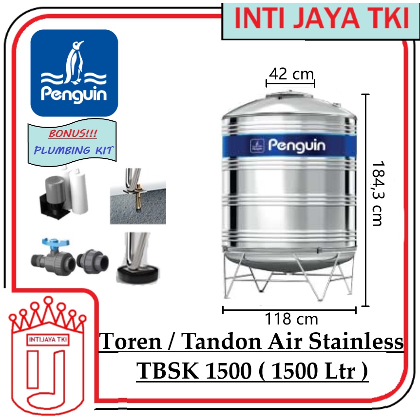 TBSK 1500 (1500LTR) TOREN / TANDON AIR STAINLESS PENGUIN