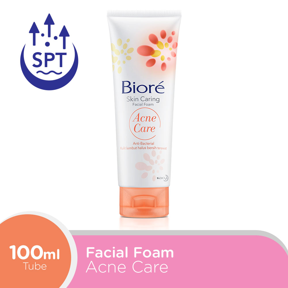 Biore Skin Caring Sabun Cuci Muka Untuk Kulit Berjerawat Acne Care Anti Bakteri 100 gr - Facial Wash