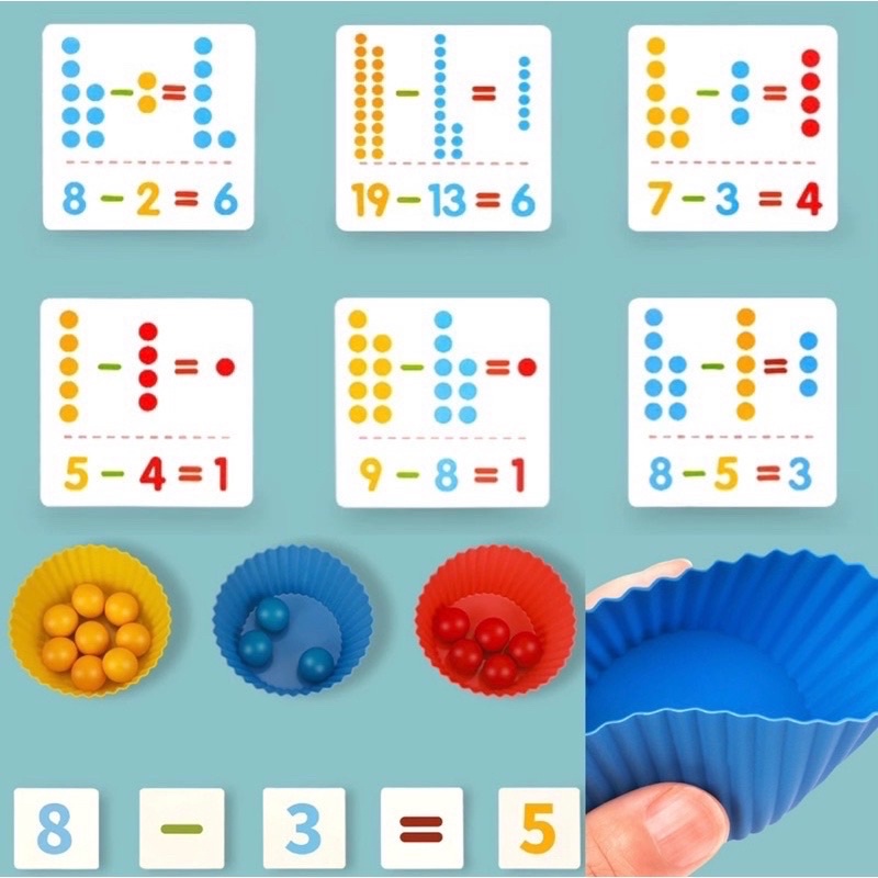 montessori clip beads counting color sorting math toys mainan edukasi berhitung mengenal warna mainan matematika - kado anak - hadiah anak