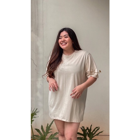 OVERSIZED TEE BEIGE (PREMIUM) ( Kaos Bigsize / Kaos Premium / Kaos Basic / Kaos Jumbo )