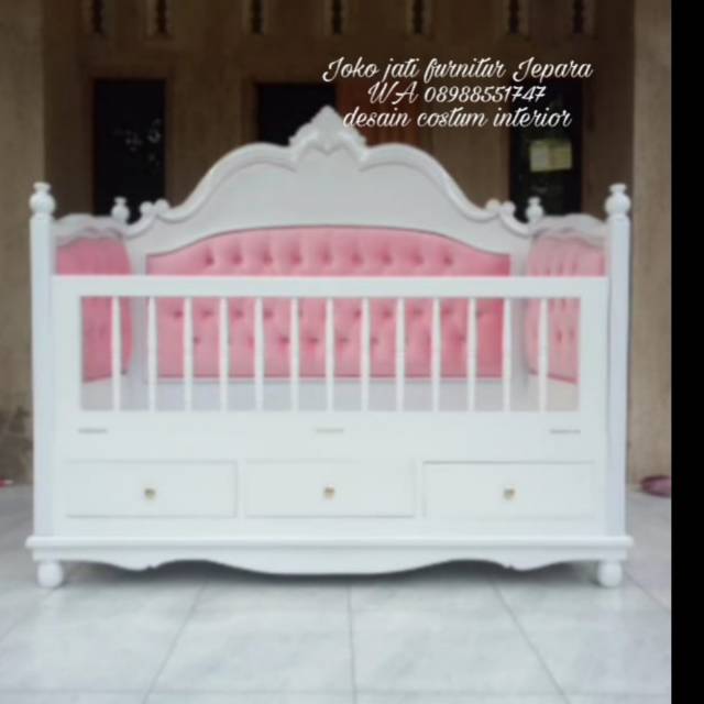 Ranjang bayi cat duco putih