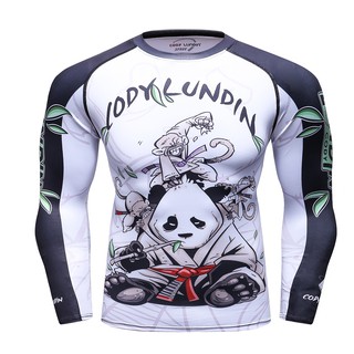 Rash Guard MMA Long Sleeve Rushguard Jiujitsu Fitness Compression Shirts Kaos ketat