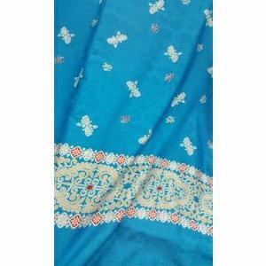 Kain Silk Batik Solo Biru Muda