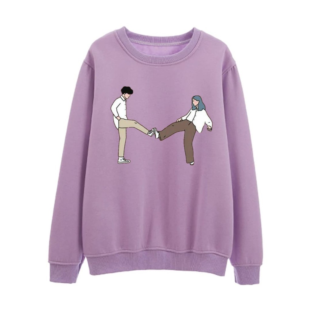 Couple goal sweater unisex pria wanita oversize sweeter sweter wanita oversize-purple