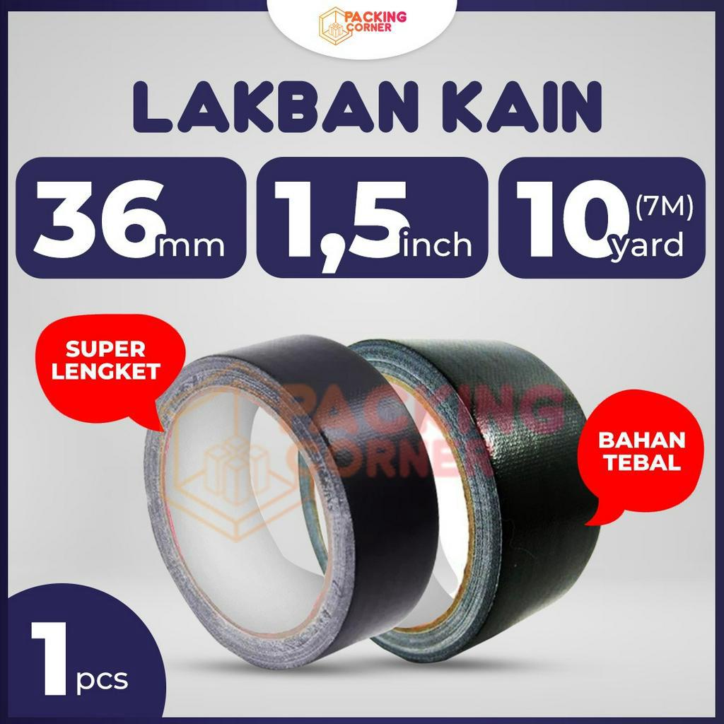 

Cloth Tape Solasi Solatip Lakban Kain Linen Jilid Hitam 36 mm 1,5 Inch