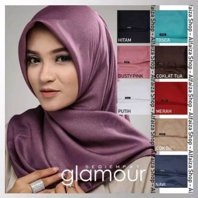 Jilbab segiempat glamour / hijab muslimah / hijab Gliter Glamour