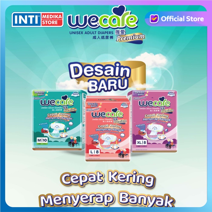 ✨COD✨ WECARE - Adult Diapers PREMIUM M10 L8 XL8 | Popok Perekat WE CARE - M10