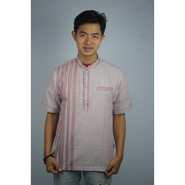 Baju koko pria casual ADYPD BR 03 Merah muda SQC