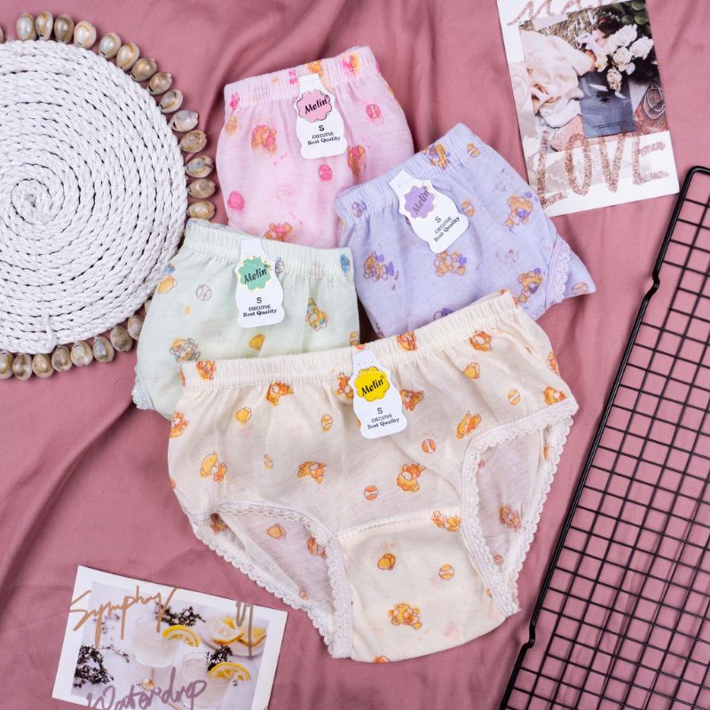 6 PCS (SETENGAH LUSIN) ART 036 | CD WANITA DEWASA N&Q SABLON BUNGA | PUTRI YULIANA BORDIR SANLON BUN